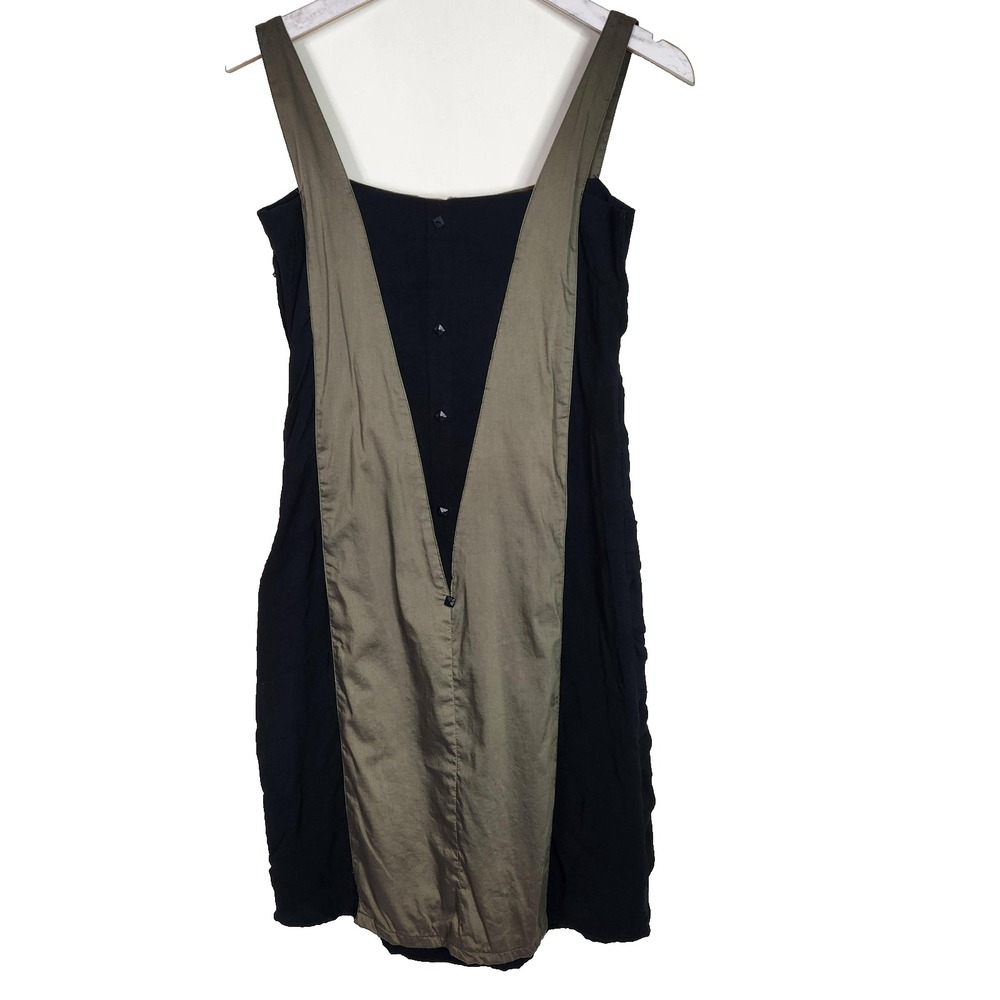 SKUNKFUNK Osane Dress‎ Womens Medium Black Green Sleeveless Layered Retro Indie